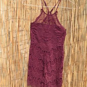 Free People Burgundy Lace Dress